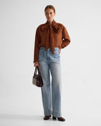 Jenna Rayon Blend Scarf Neck Top WOMENS TOPS