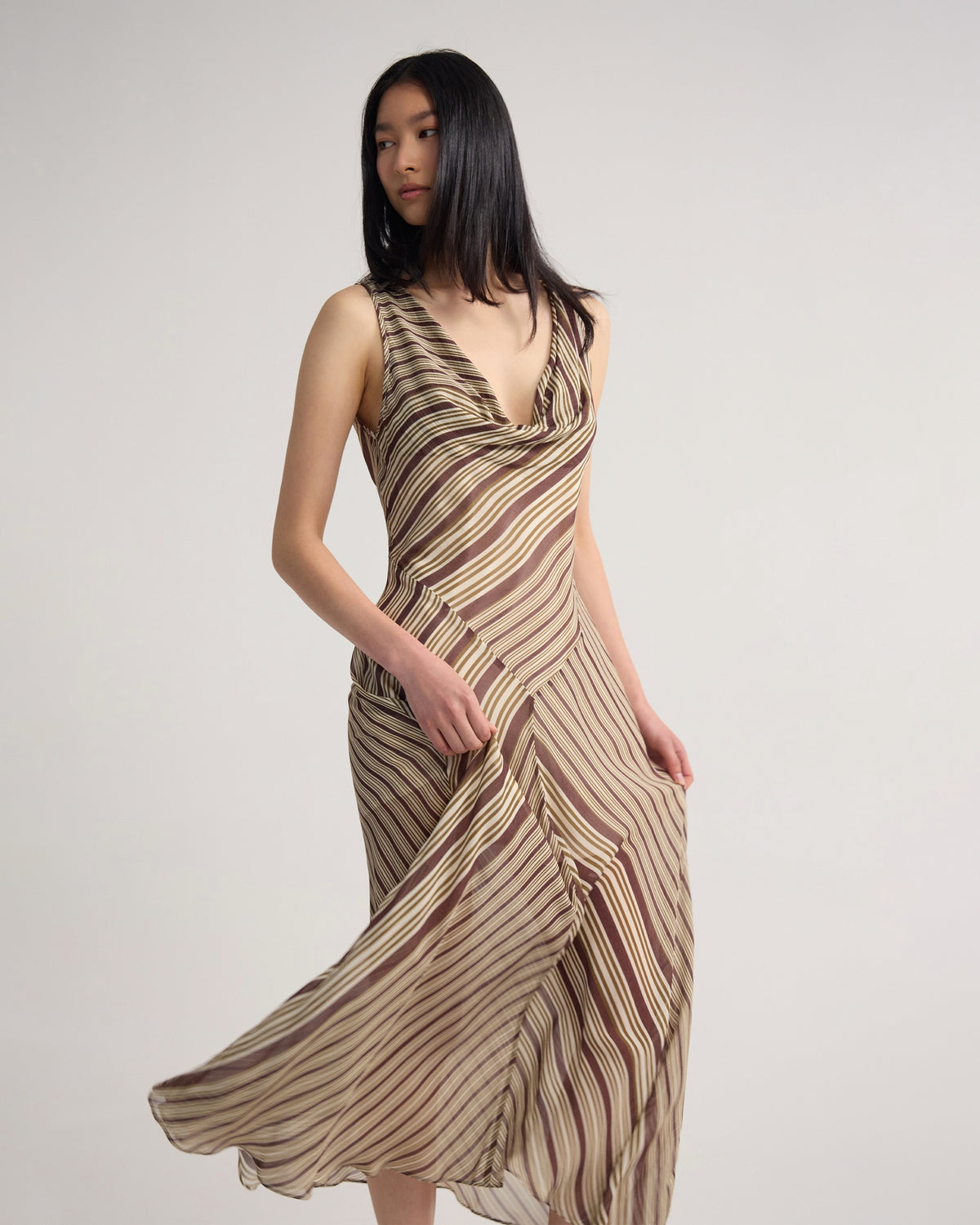 Julia Striped Georgette Dress WOMENS DRESSES