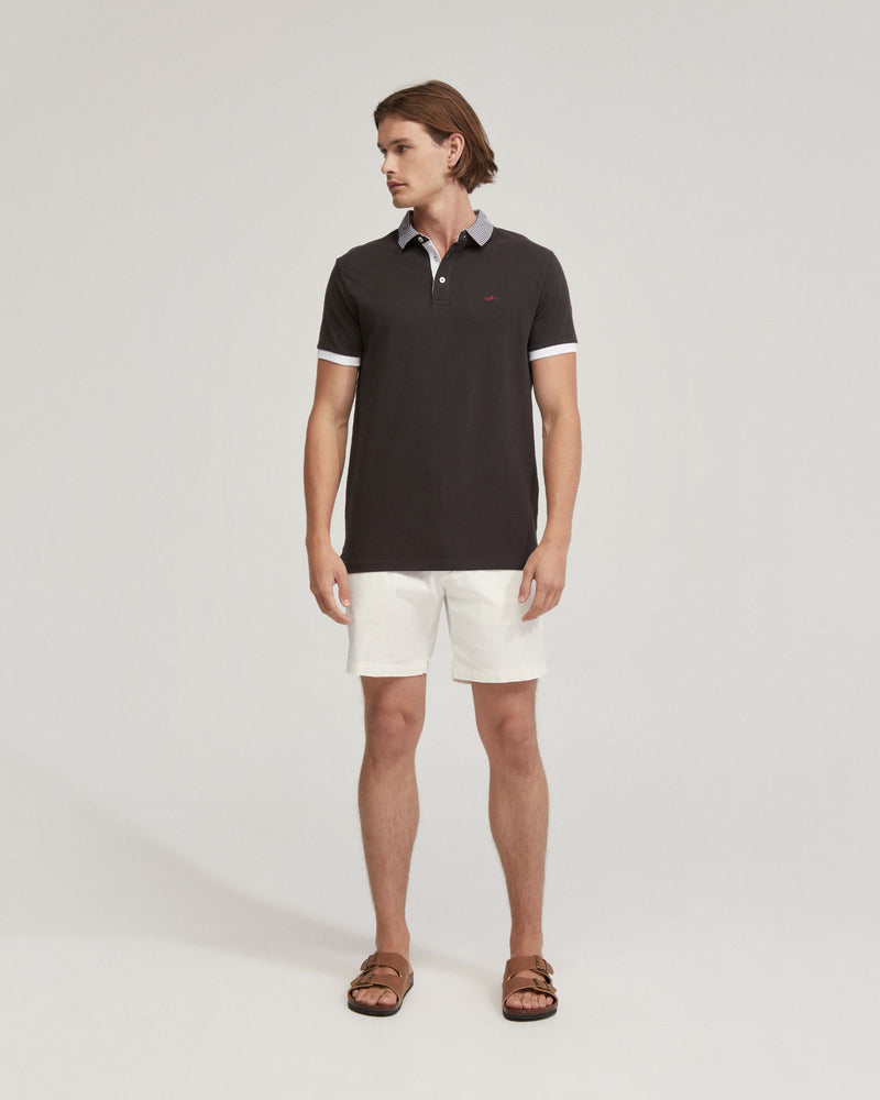 Dylan Striped Collar Pique Polo MENS KNITS