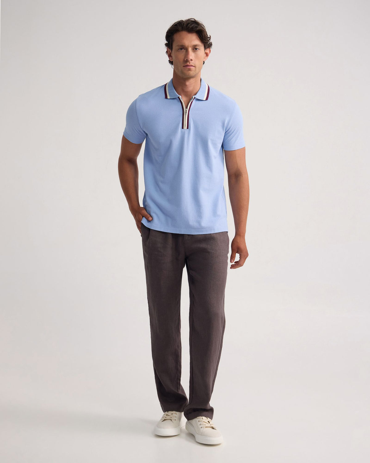 Orwell Zip Neck Polo MENS KNITS