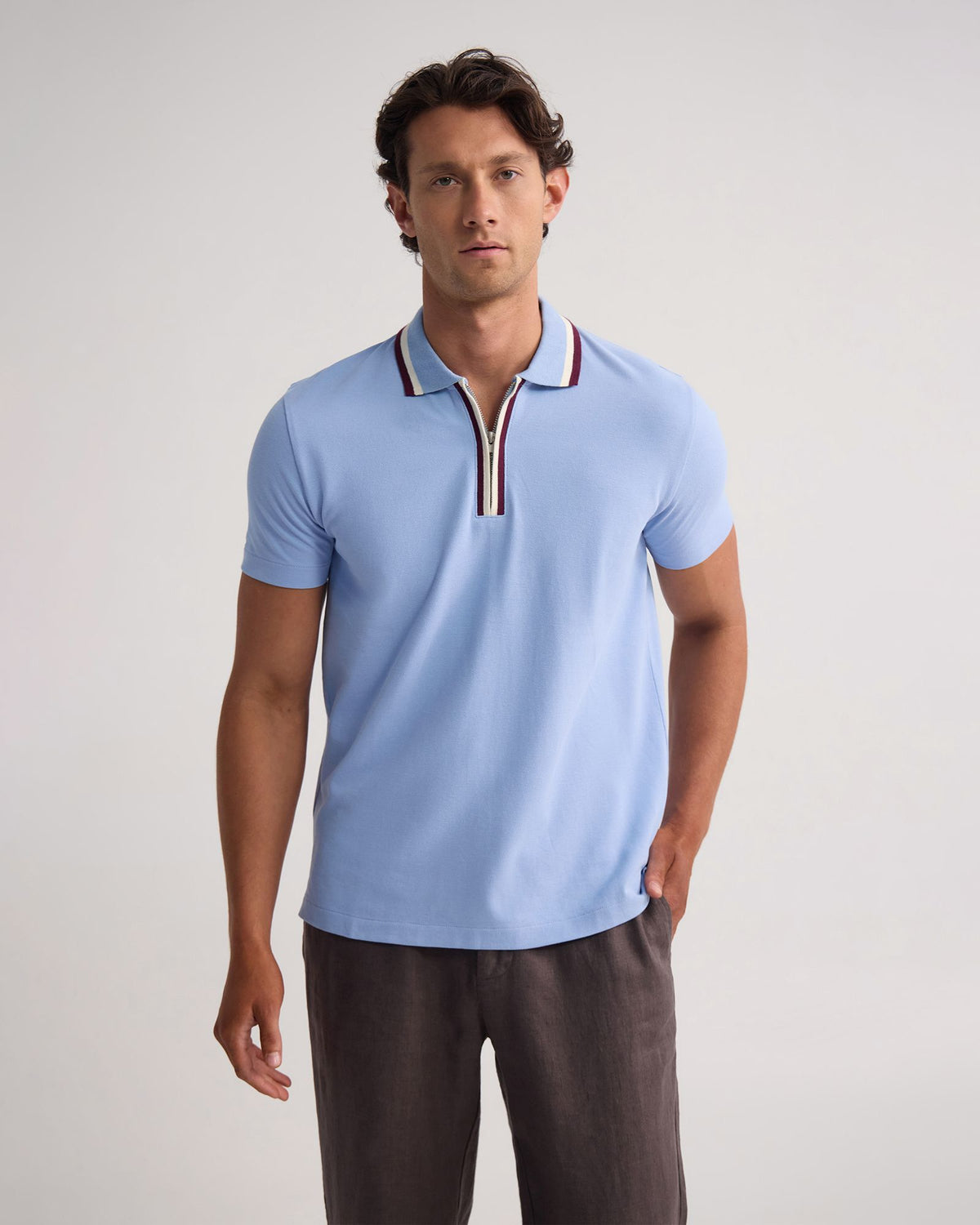 Orwell Zip Neck Polo MENS KNITS