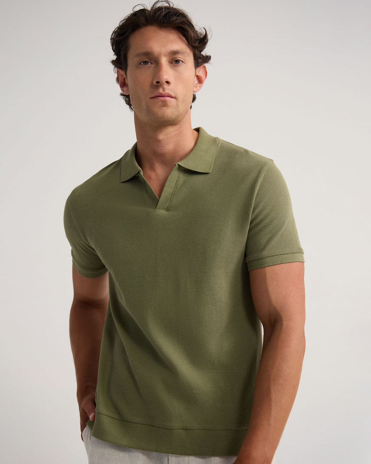 Beau Waffle Polo MENS KNITS