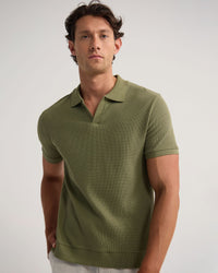 Beau Waffle Polo MENS KNITS