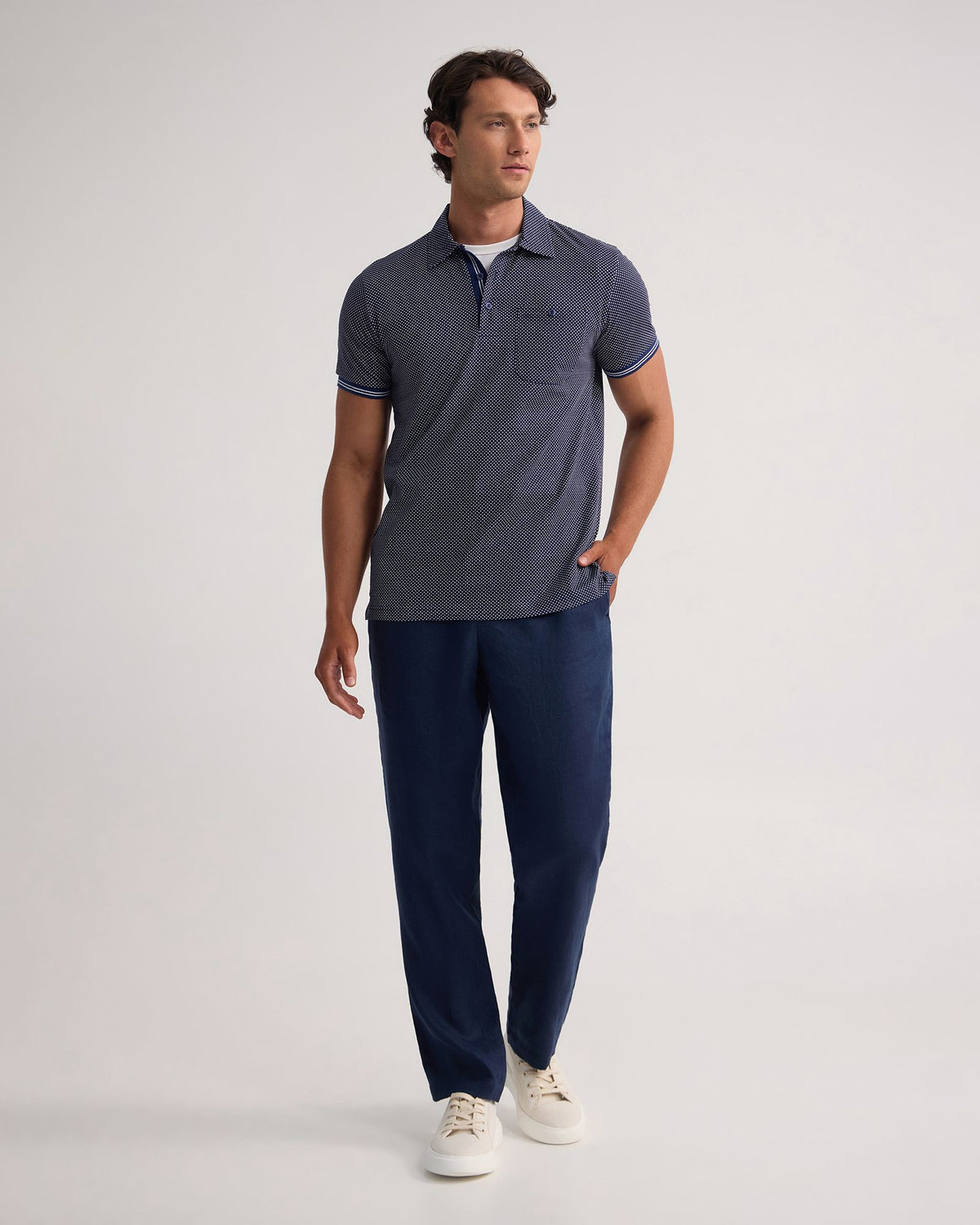 Milo Print Jersey Polo With Pocket MENS KNITS