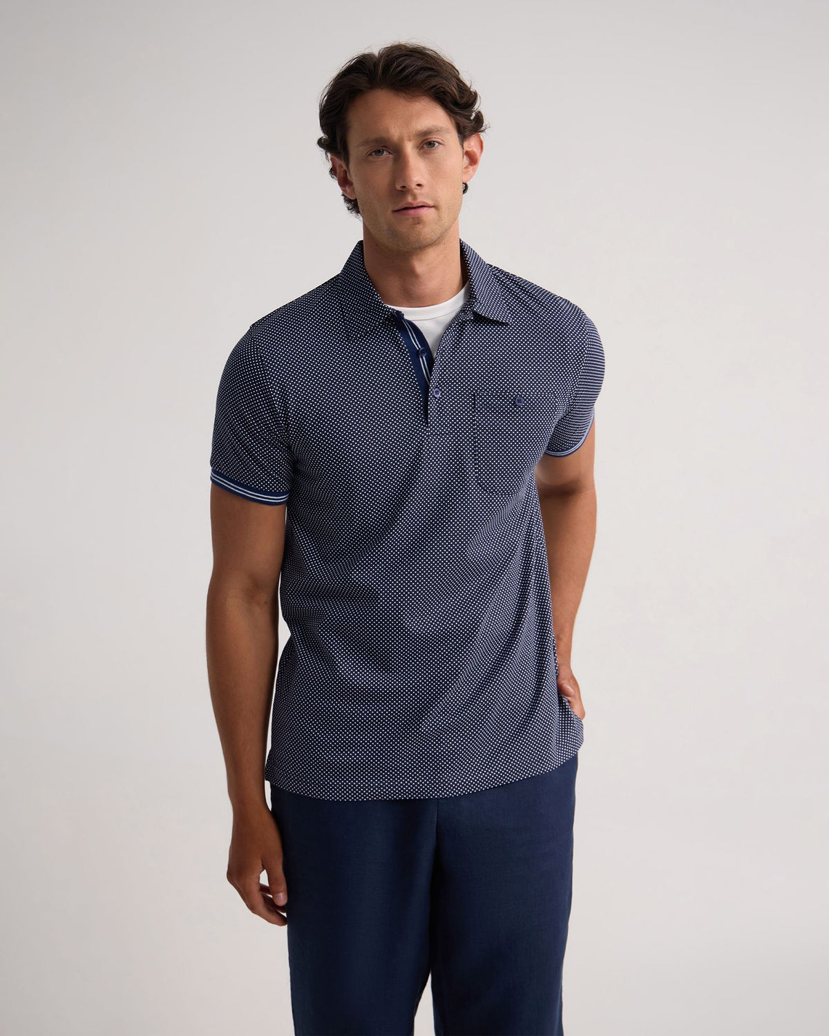 Milo Print Jersey Polo With Pocket MENS KNITS