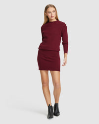 REBA CABLE MINI DRESS WOMENS DRESSES