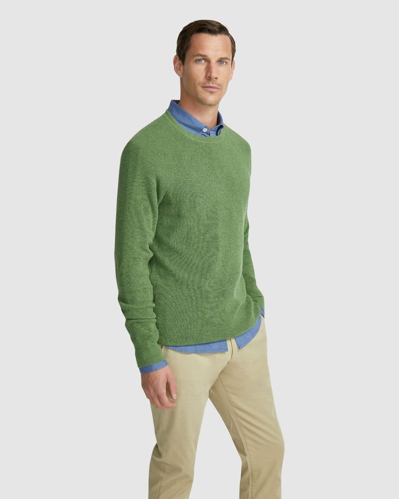 BILLY WAFFLE COTTON CASHMERE KNIT MENS KNITWEAR