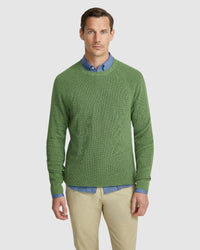 BILLY WAFFLE COTTON CASHMERE KNIT MENS KNITWEAR