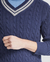 RICHIE CRICKET CABLE KNIT TOP MENS KNITWEAR
