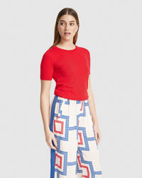 GRACE CASHMERE BLEND KNITTED TOP WOMENS KNITWEAR