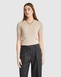 GRACE CASHMERE BLEND KNITTED TOP WOMENS KNITWEAR