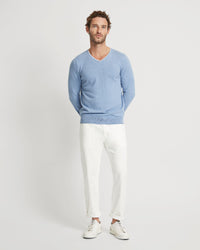 TIPPING V-NECK KNITTED TOP MENS KNITWEAR