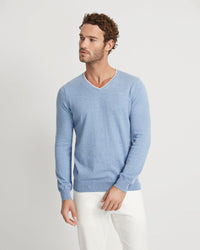 TIPPING V-NECK KNITTED TOP MENS KNITWEAR