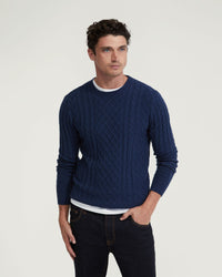BRUNO WOOL RICH CABLE KNIT - AVAILABLE ~ 1-2 weeks MENS KNITWEAR