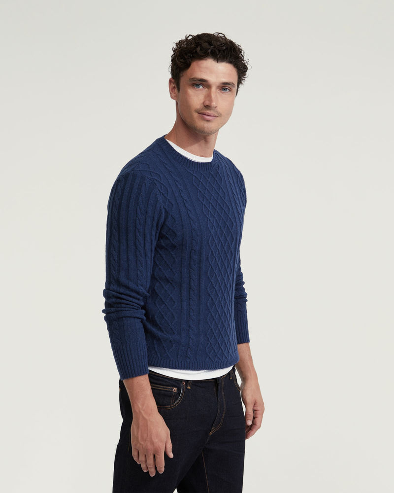BRUNO WOOL RICH CABLE KNIT - AVAILABLE ~ 1-2 weeks MENS KNITWEAR