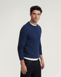 BRUNO WOOL RICH CABLE KNIT - AVAILABLE ~ 1-2 weeks MENS KNITWEAR