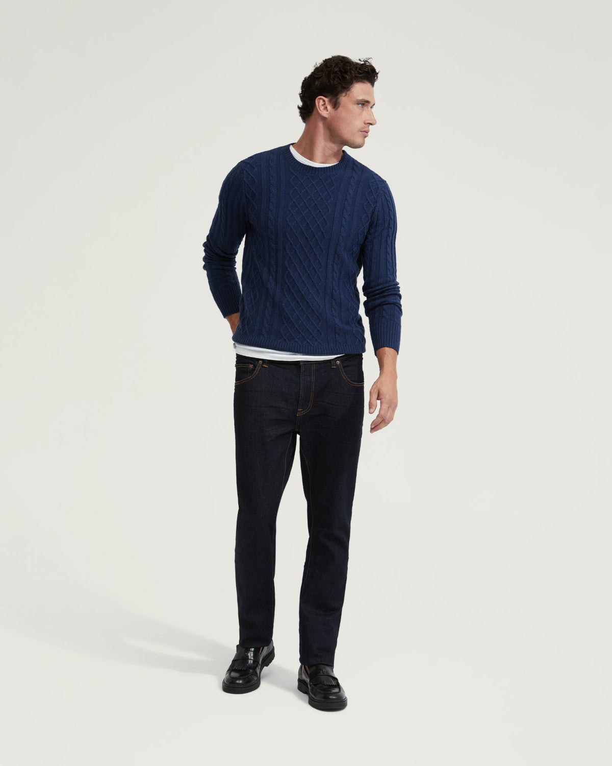 BRUNO WOOL RICH CABLE KNIT - AVAILABLE ~ 1-2 weeks MENS KNITWEAR