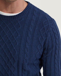 BRUNO WOOL RICH CABLE KNIT - AVAILABLE ~ 1-2 weeks MENS KNITWEAR