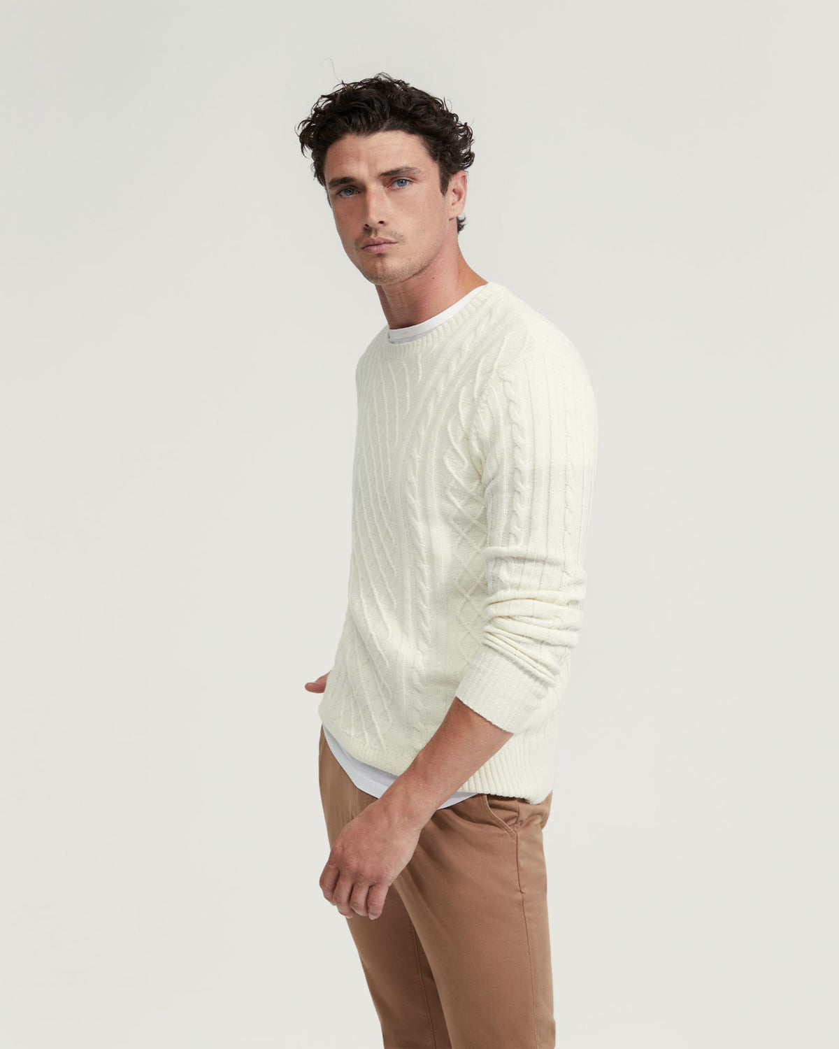 BRUNO WOOL RICH CABLE KNIT - AVAILABLE ~ 1-2 weeks MENS KNITWEAR