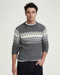 ASHTON PATTERNED CREW NECK KNIT - AVAILABLE ~ 1-2 weeks MENS KNITWEAR