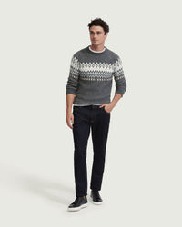 ASHTON PATTERNED CREW NECK KNIT - AVAILABLE ~ 1-2 weeks MENS KNITWEAR