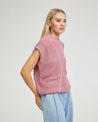 MONICA CABLE KNIT VEST - AVAILABLE ~ 1-2 weeks WOMENS KNITWEAR
