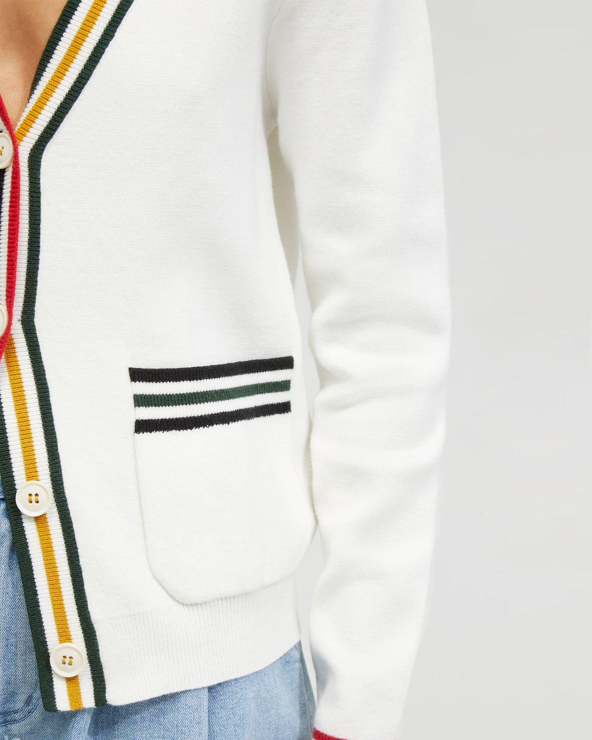 SASHA STRIPE TRIM CARDIGAN - AVAILABLE ~ 1-2 weeks WOMENS KNITWEAR