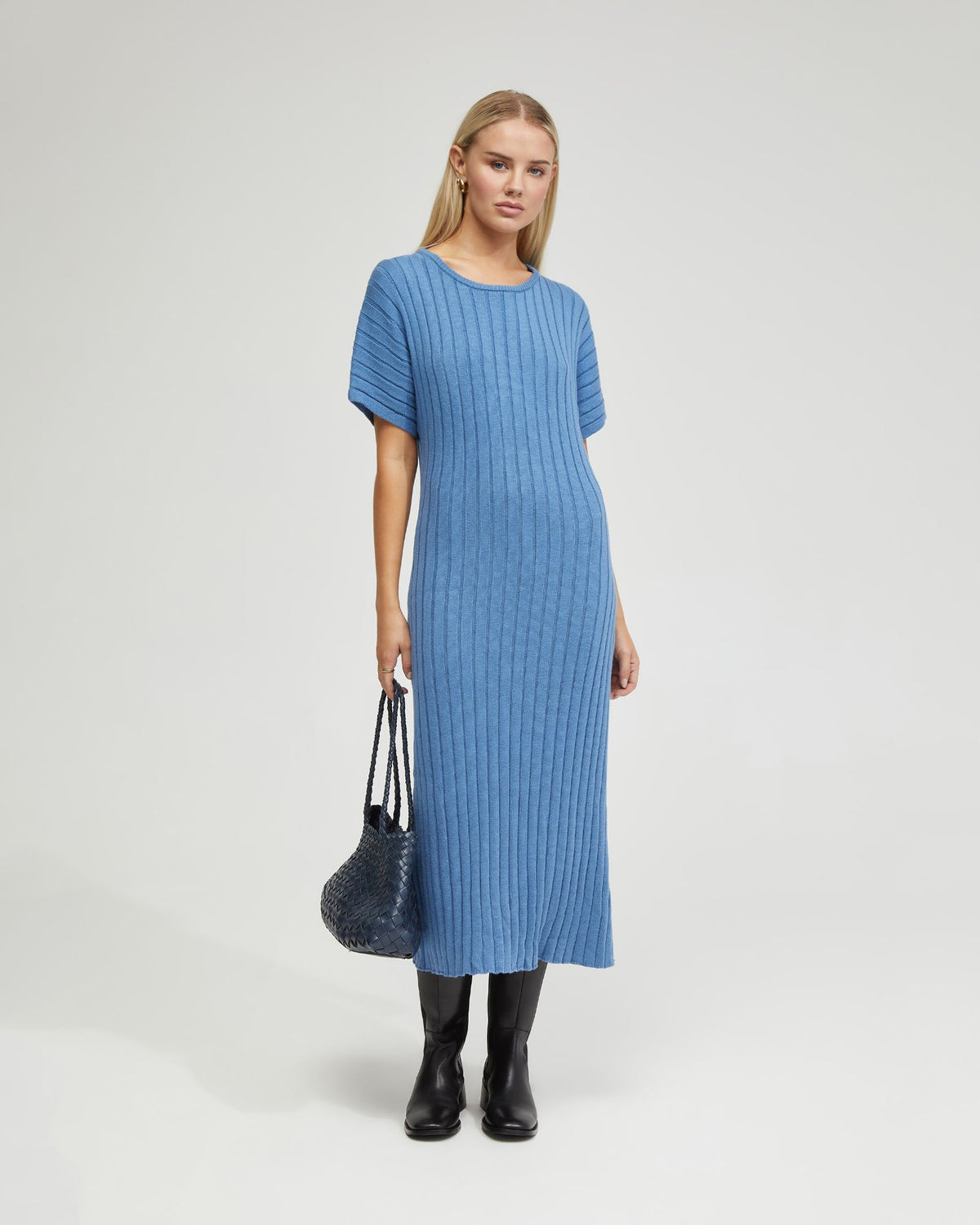 Maya Rib Short Sleeve Dress Oxford Shop Maya Rib Short Sleeve Dress Oxford Shop