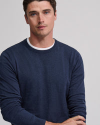 Crew Neck Cotton Cashmere Knit MENS KNITWEAR