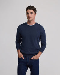 Crew Neck Cotton Cashmere Knit MENS KNITWEAR