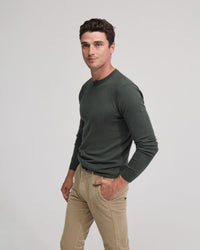 Crew Neck Cotton Cashmere Knit MENS KNITWEAR