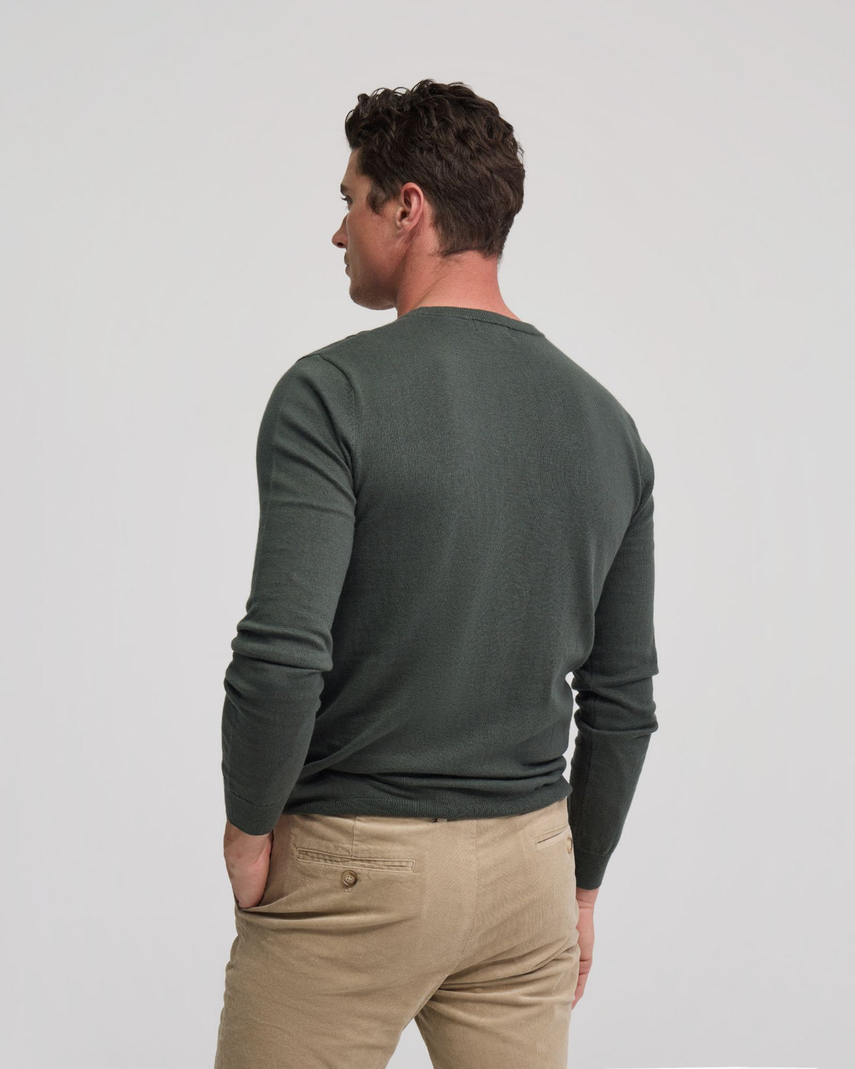 Crew Neck Cotton Cashmere Knit MENS KNITWEAR