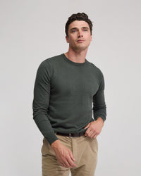 Crew Neck Cotton Cashmere Knit MENS KNITWEAR
