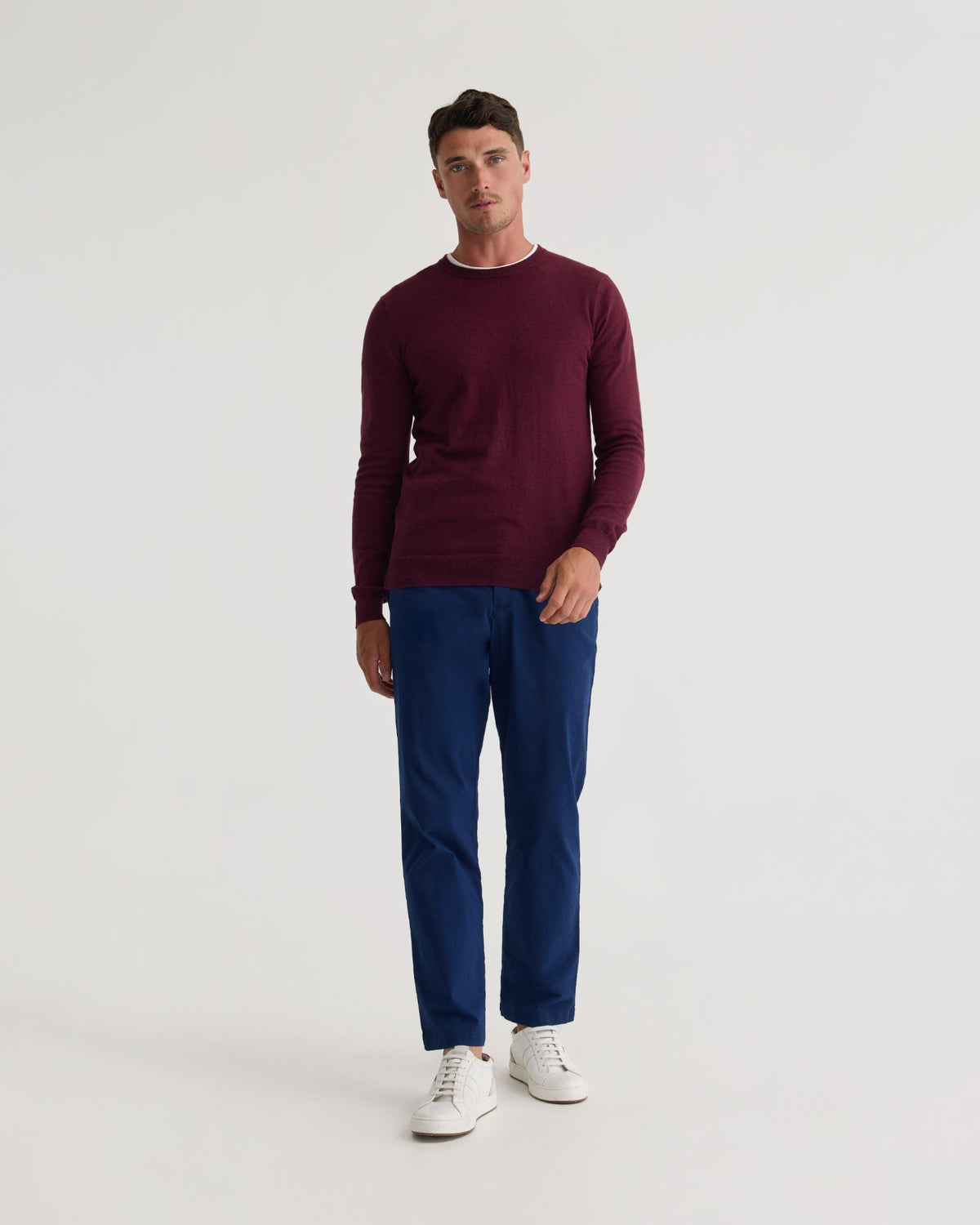 Crew Neck Cotton Cashmere Knit MENS KNITWEAR