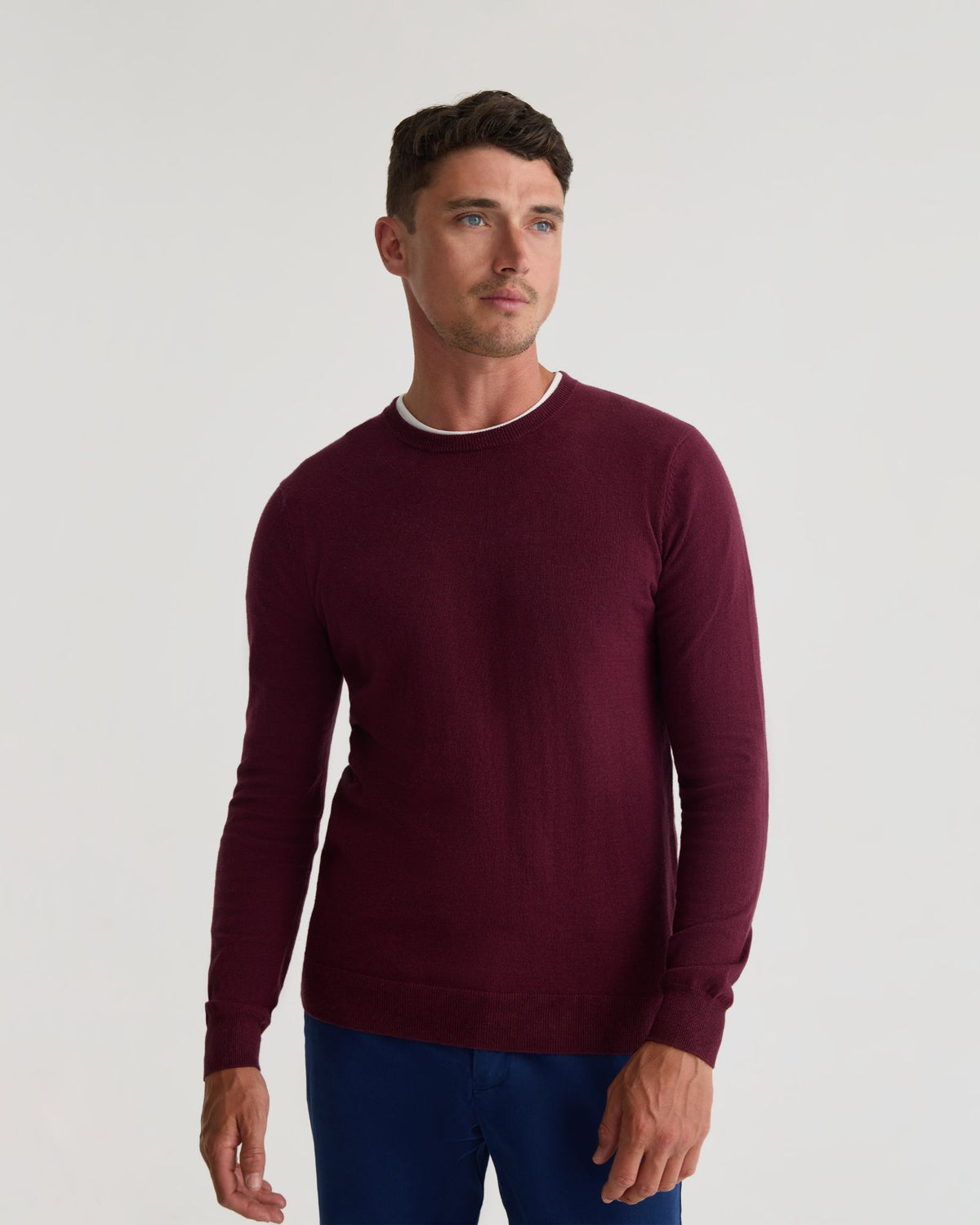Crew Neck Cotton Cashmere Knit MENS KNITWEAR