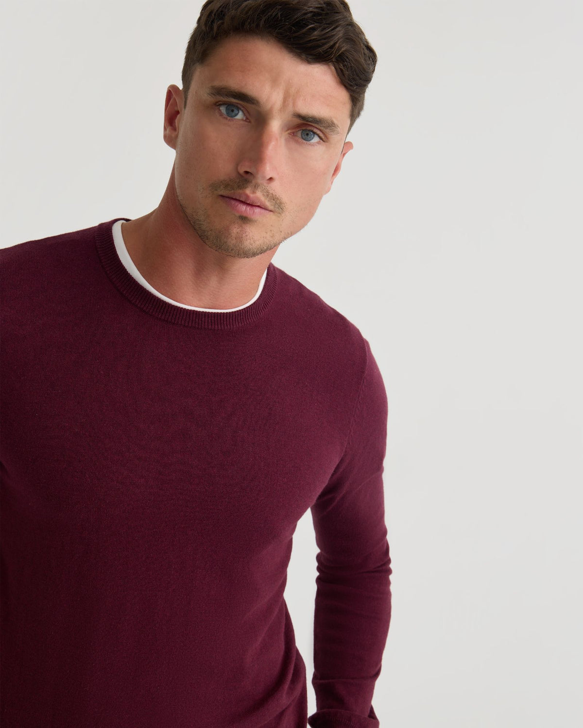 Crew Neck Cotton Cashmere Knit MENS KNITWEAR