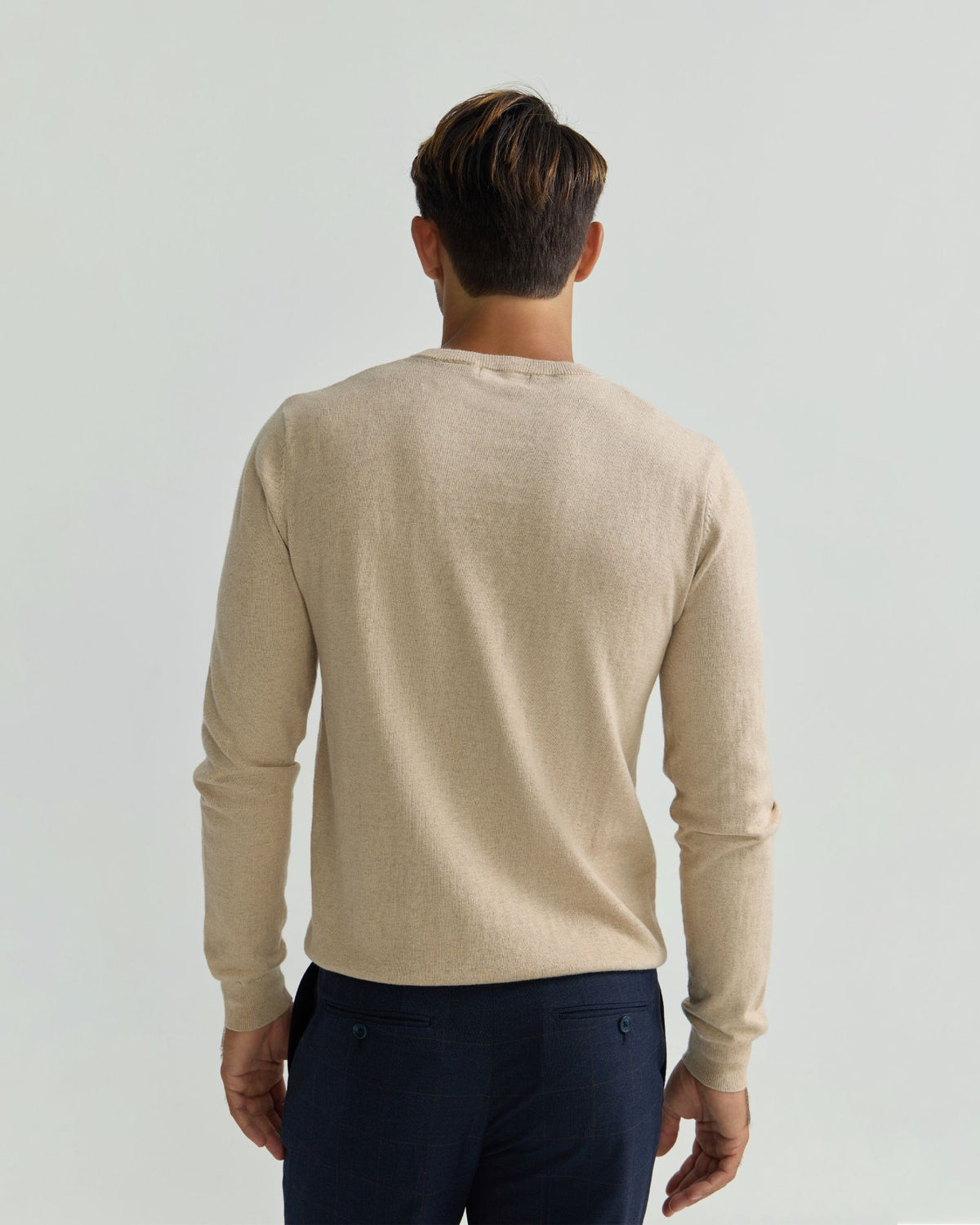 Crew Neck Cotton Cashmere Knit MENS KNITWEAR