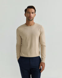 Crew Neck Cotton Cashmere Knit MENS KNITWEAR
