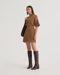 Lisa Knitted Contrast Trim Dress WOMENS DRESSES