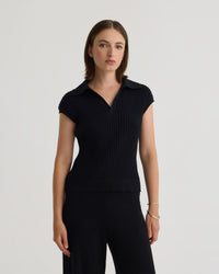 Becca Cashmere Blend Polo Knit WOMENS KNITWEAR