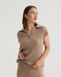 Becca Cashmere Blend Polo Knit WOMENS KNITWEAR