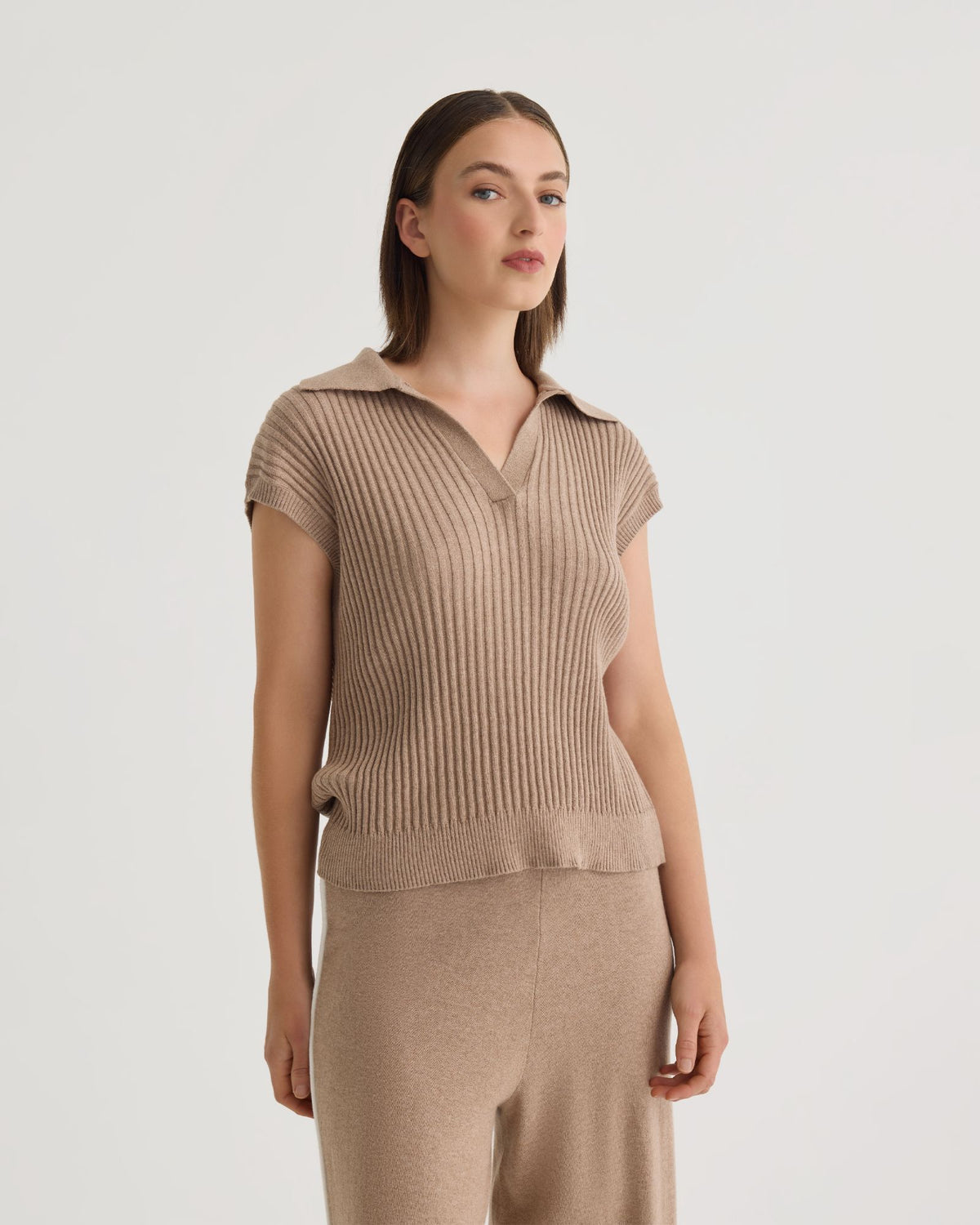 Becca Cashmere Blend Polo Knit WOMENS KNITWEAR