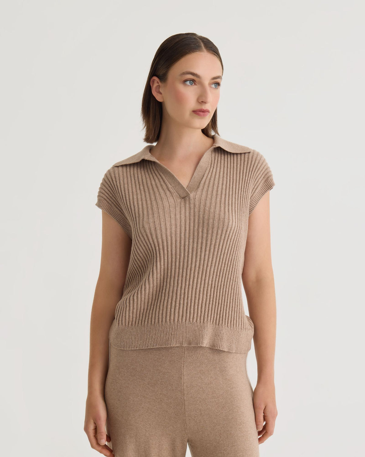 Becca Cashmere Blend Polo Knit WOMENS KNITWEAR