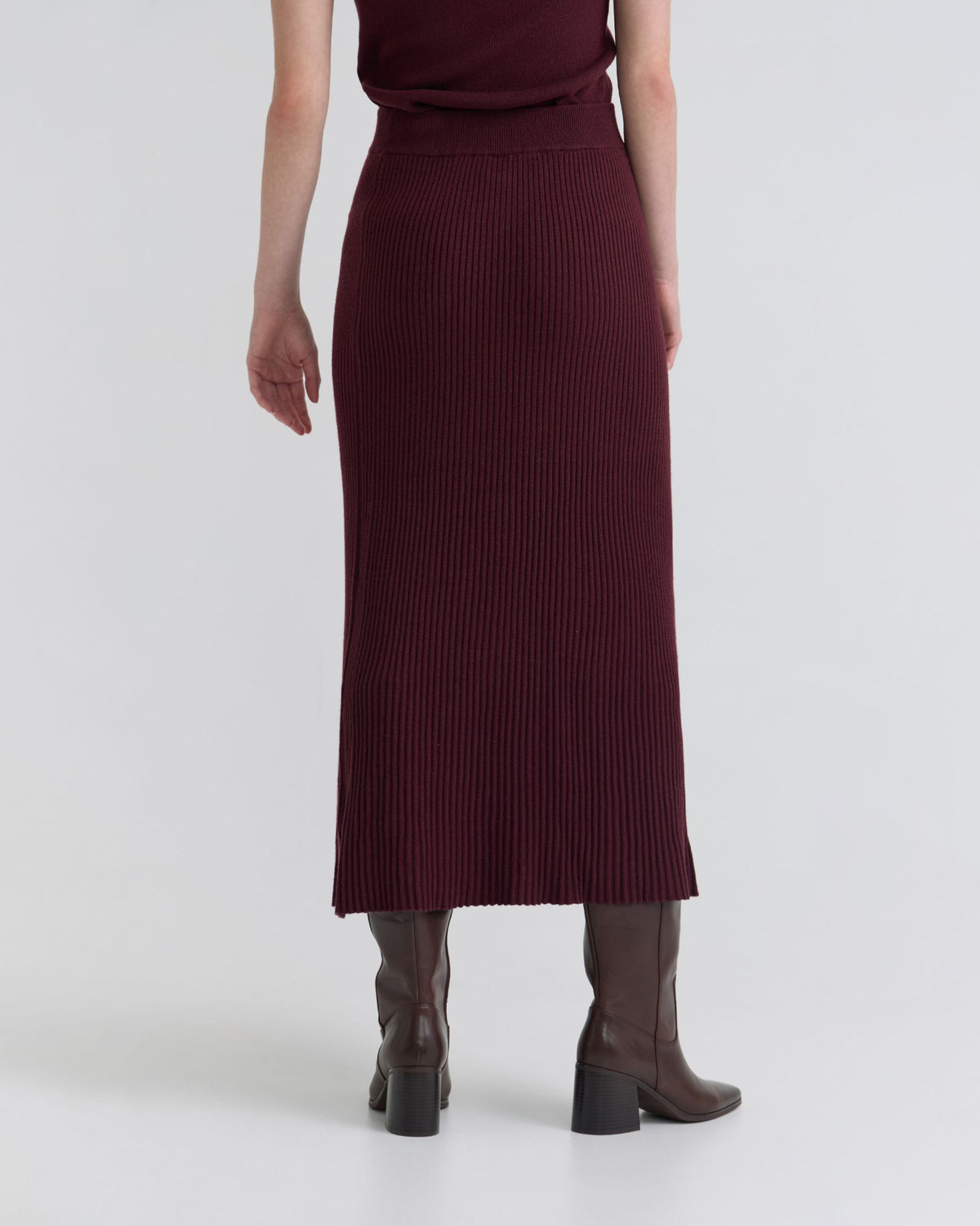 Burgundy Pleated Knit Skirt Uk Maroon Maxi Skirt Outfit Knit Maxi
