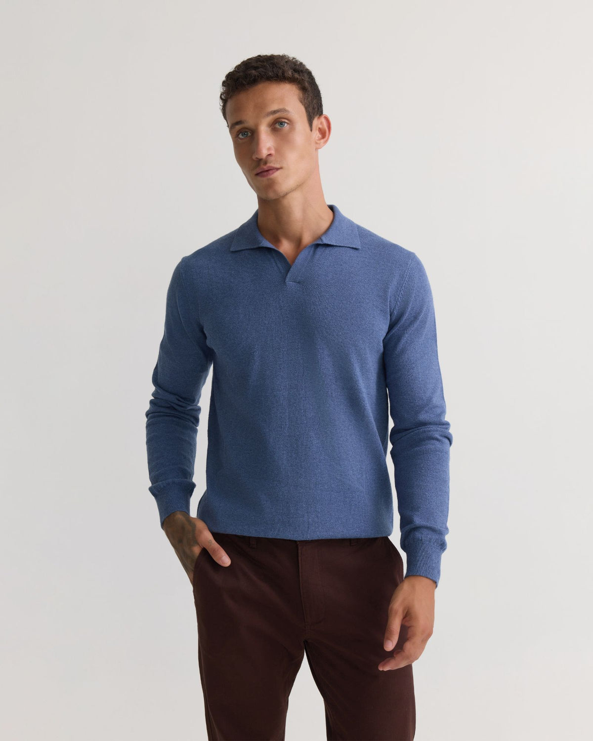 Dominic Open Polo Collar Knit MENS KNITWEAR