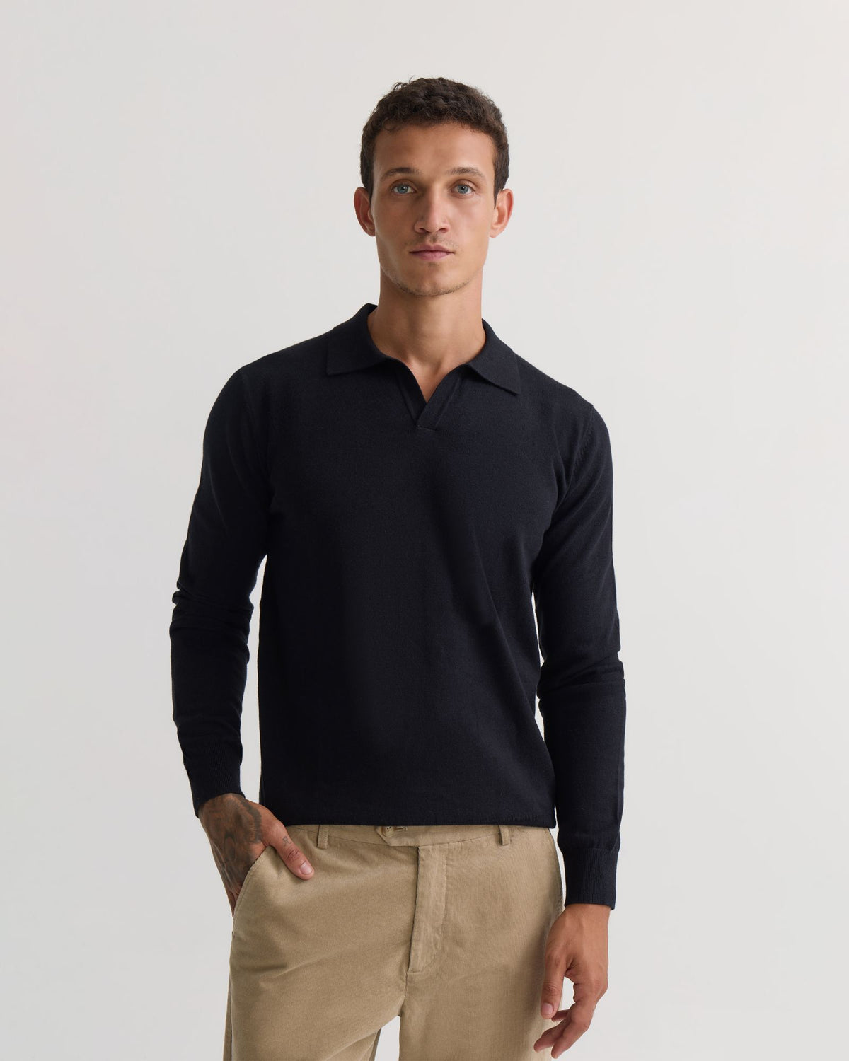 Dominic Open Polo Collar Knit MENS KNITWEAR