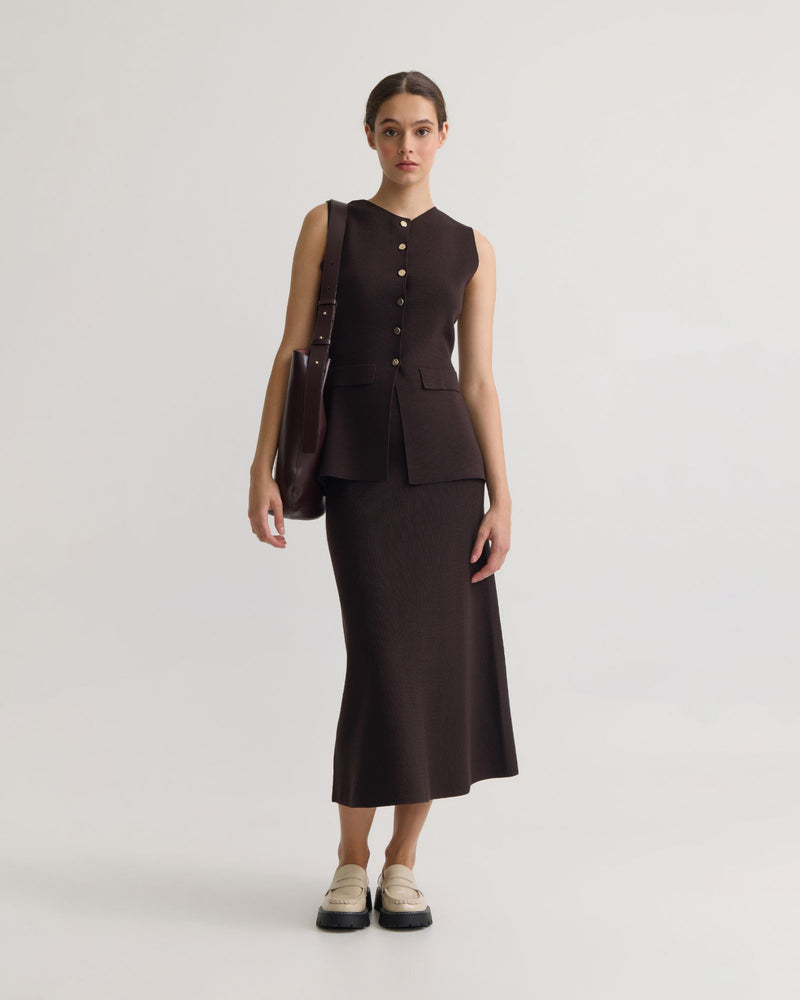 Drew Knitted Long Waistcoat WOMENS KNITWEAR