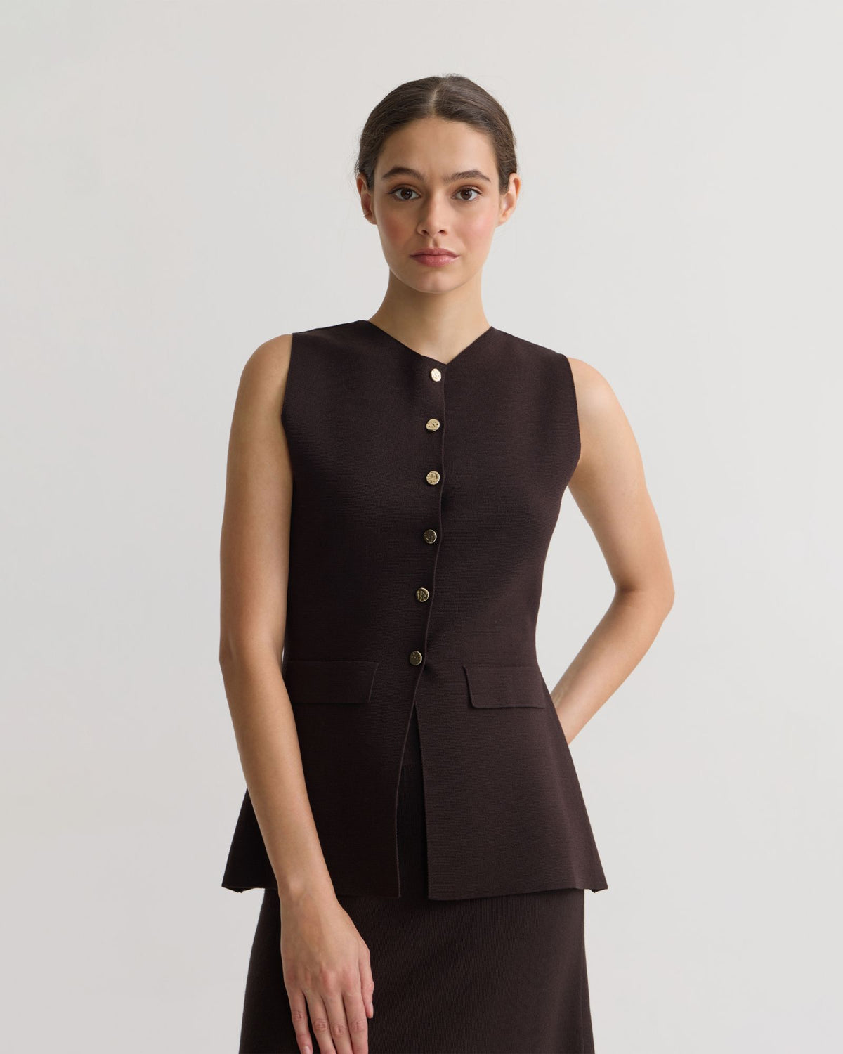 Drew Knitted Long Waistcoat WOMENS KNITWEAR