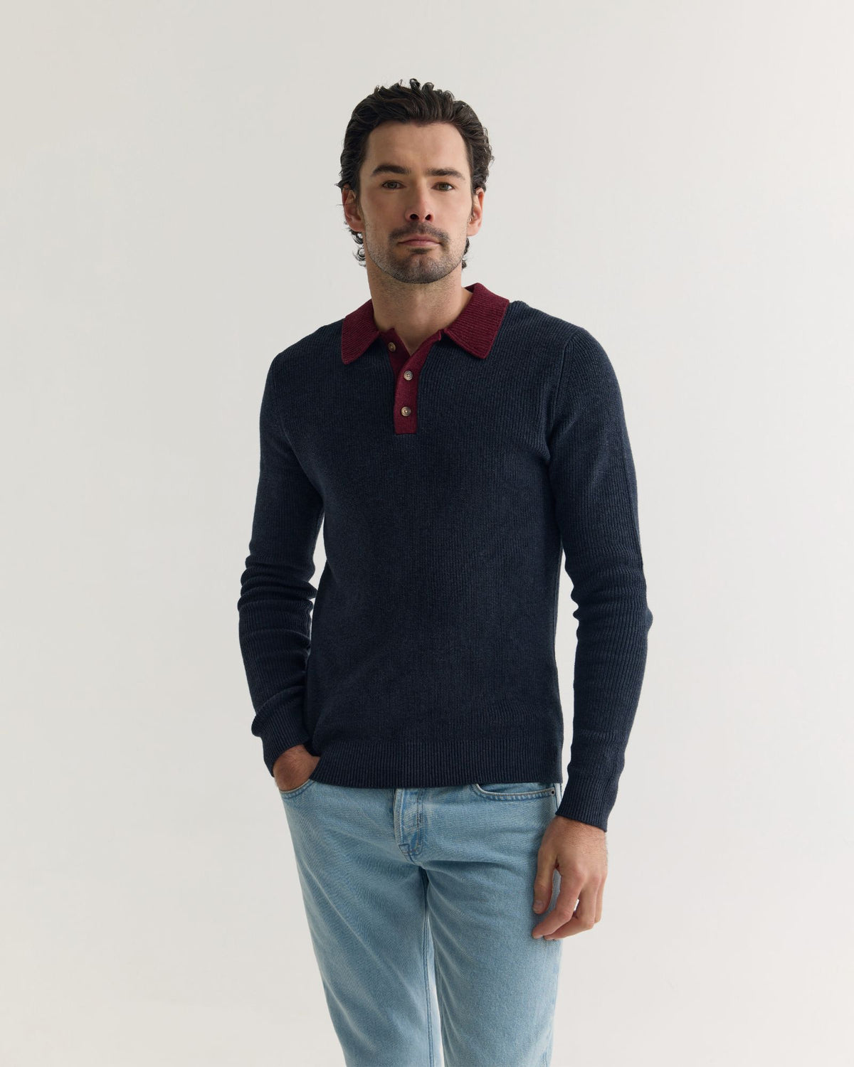 Sam Contrast Collar Knit MENS KNITWEAR