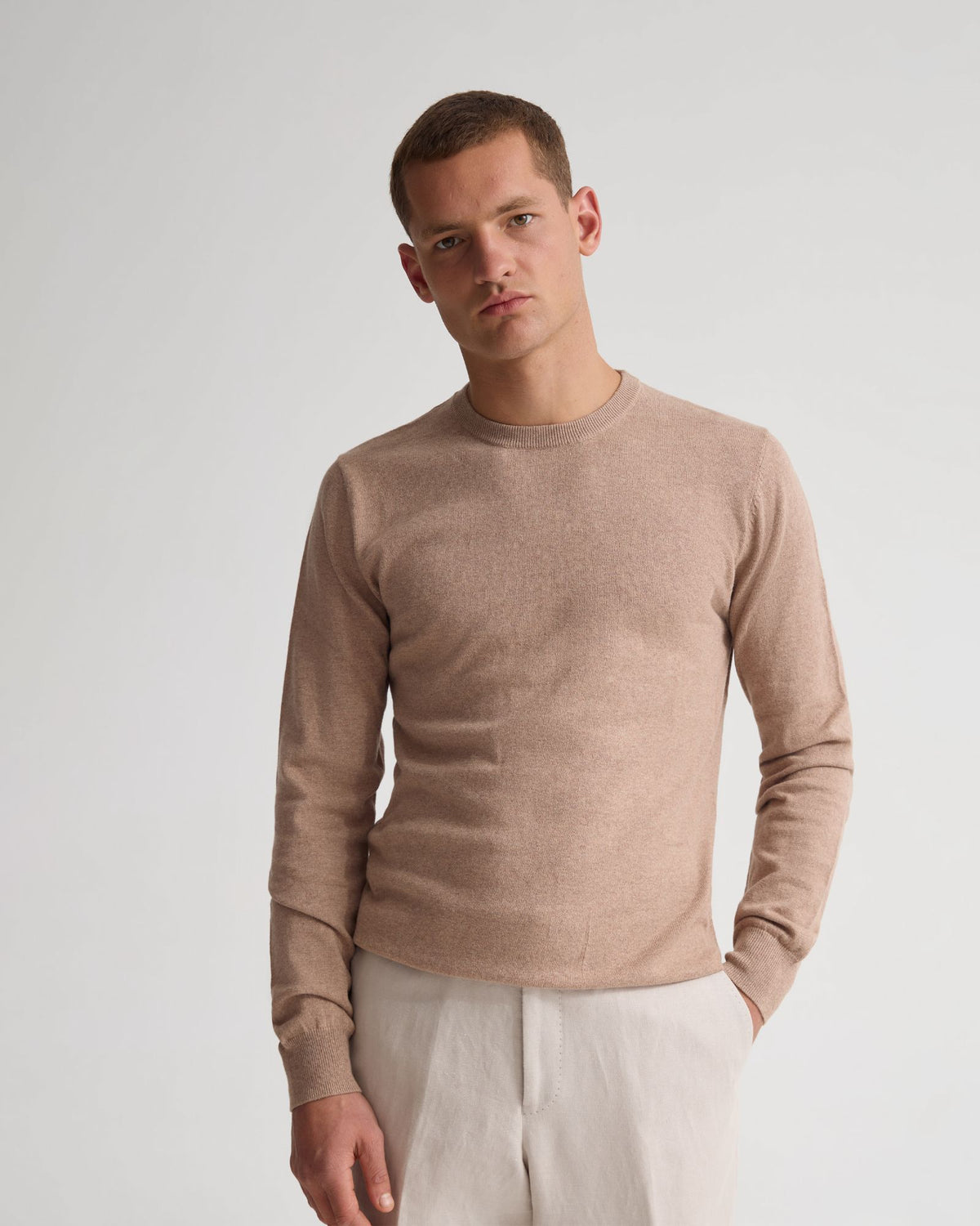 Cotton Cashmere Crew Neck Knit MENS KNITWEAR